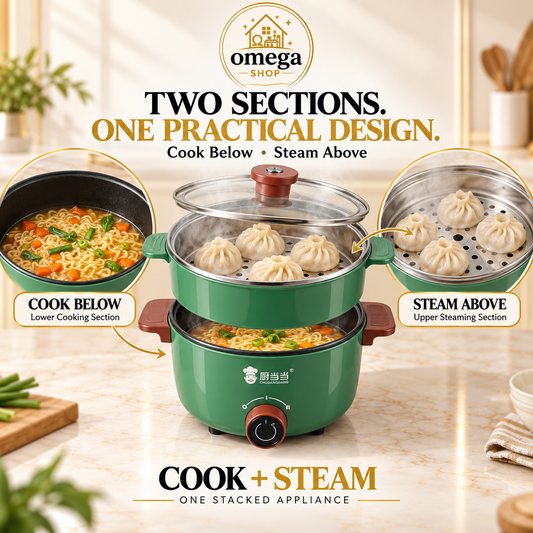 Portable Multifunctional Electric Cooking Pot | Non-Stick Mini Cooker |