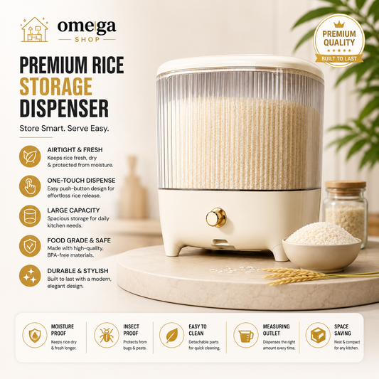 Omega Premium Rice Storage Dispenser Container