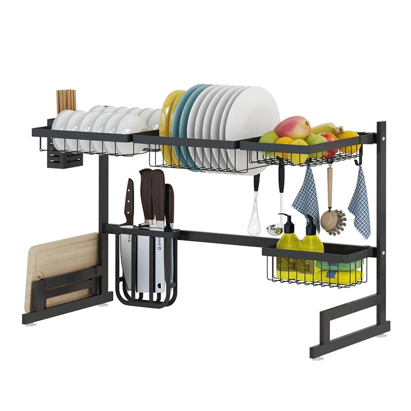 Dish & Utensils Drying Rack Over Sink