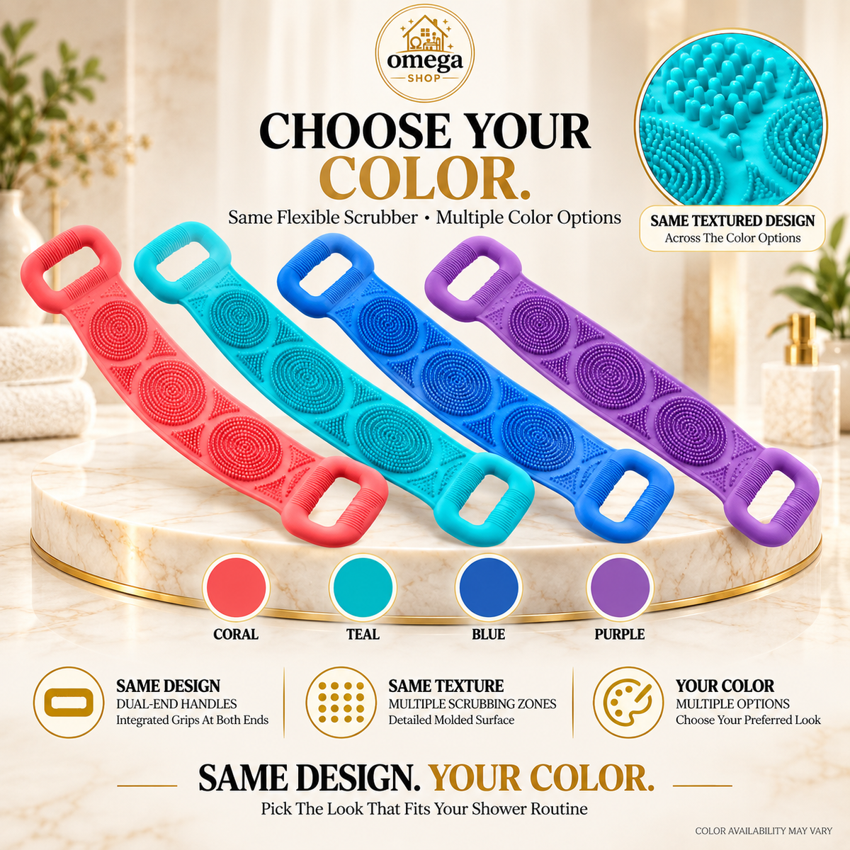 Silicone Back Scrubber for Shower