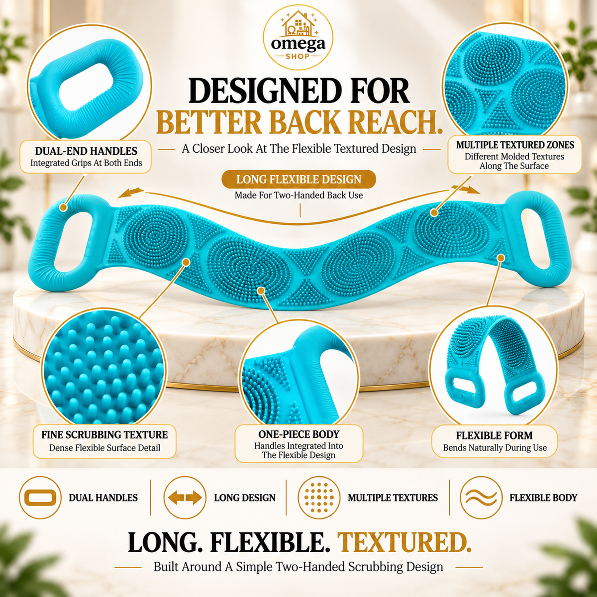 Silicone Back Scrubber for Shower