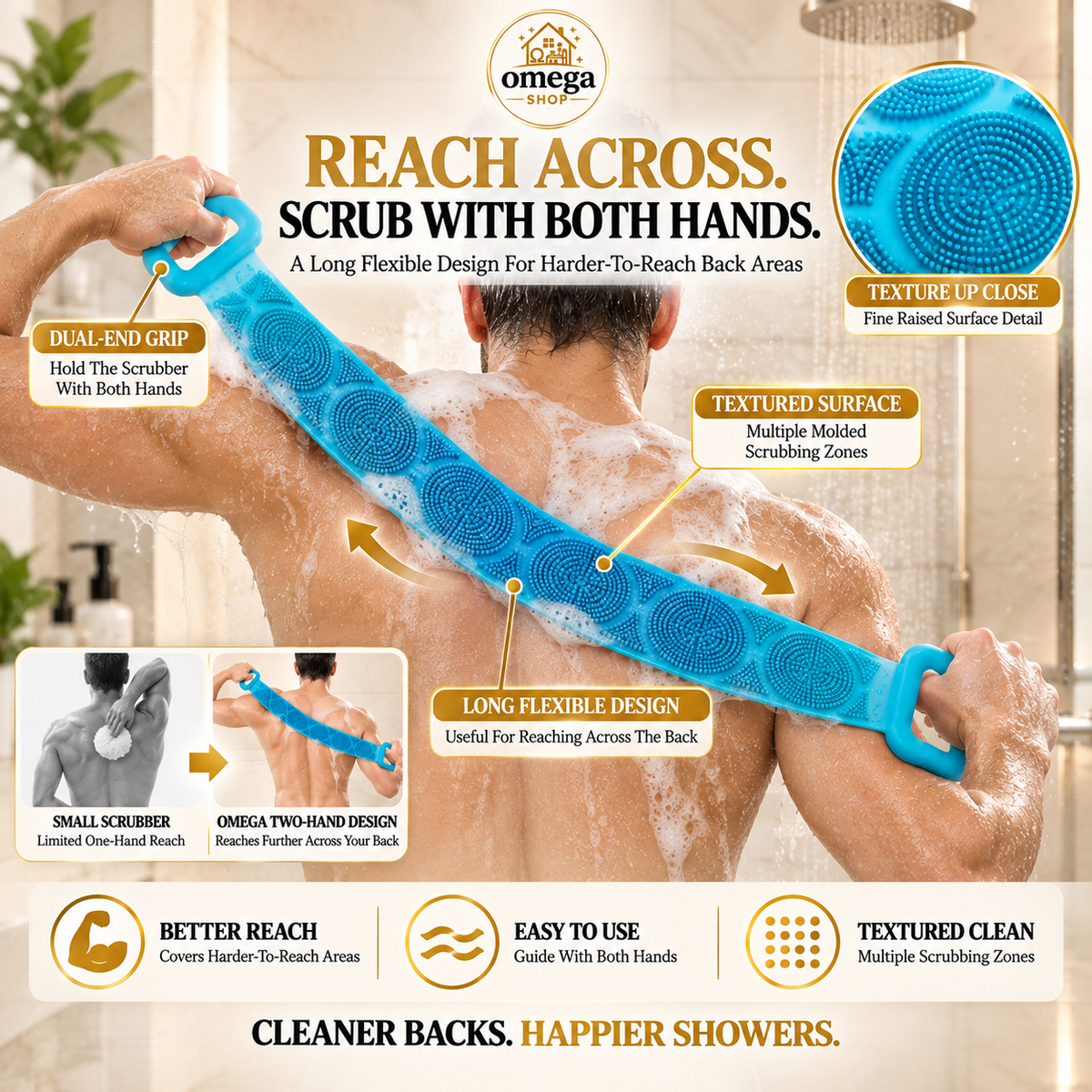 Silicone Back Scrubber for Shower