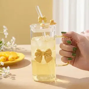 Trendy Bow-Adorned Glass Tumblers