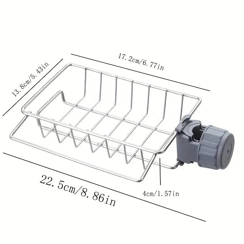 Stainless Steel Faucet Drying Rack – Kitchen Sink Organizer
