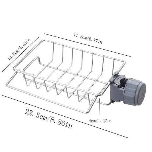 Stainless Steel Faucet Drying Rack – Kitchen Sink Organizer