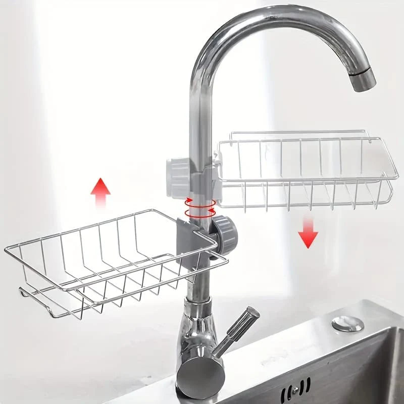 Stainless Steel Faucet Drying Rack – Kitchen Sink Organizer