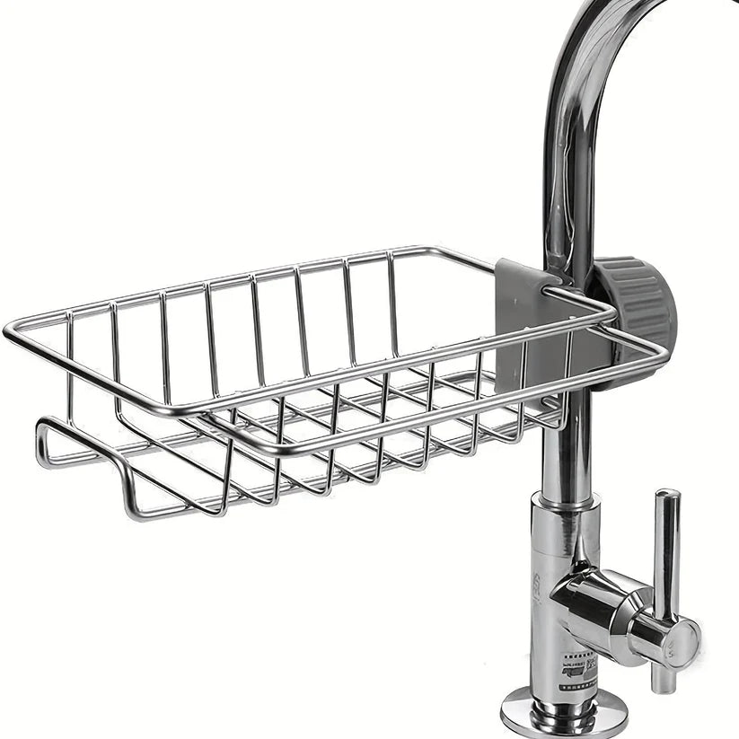 Stainless Steel Faucet Drying Rack – Kitchen Sink Organizer