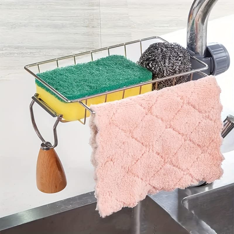 Stainless Steel Faucet Drying Rack – Kitchen Sink Organizer
