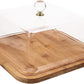 Square Bamboo Cake Dish with Transparent Acrylic Lid
