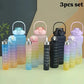 3-Piece Motivational Gradient Water Bottle Set with Time Markers