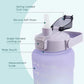 3-Piece Motivational Gradient Water Bottle Set with Time Markers