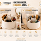 360° Rotating Cosmetic Organizer – Multi-Compartment Makeup & Skincare Storage | Omega Shop