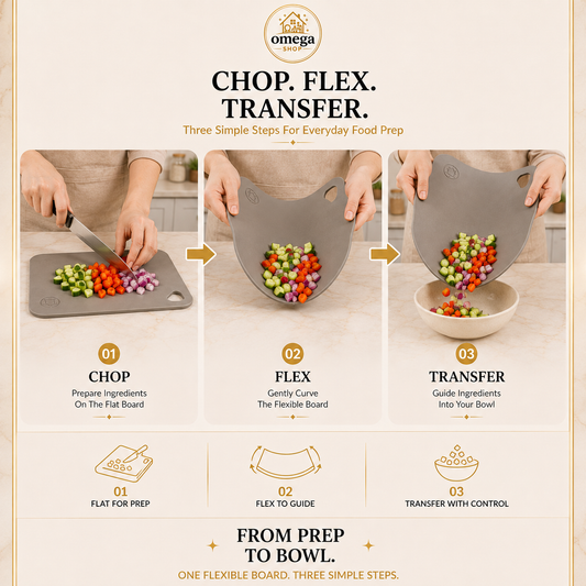 Omega Premium Flexible Silicone Cutting Board