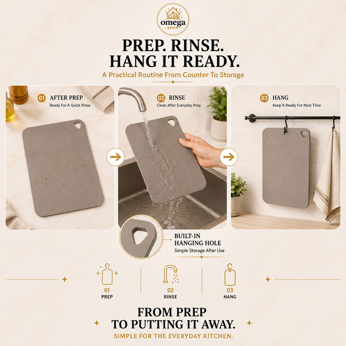 Omega Premium Flexible Silicone Cutting Board