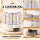 6 Grid Rotating Grain Storage Dispenser | Airtight Kitchen Food Container (Large & Small) | Omega Shop Pakistan