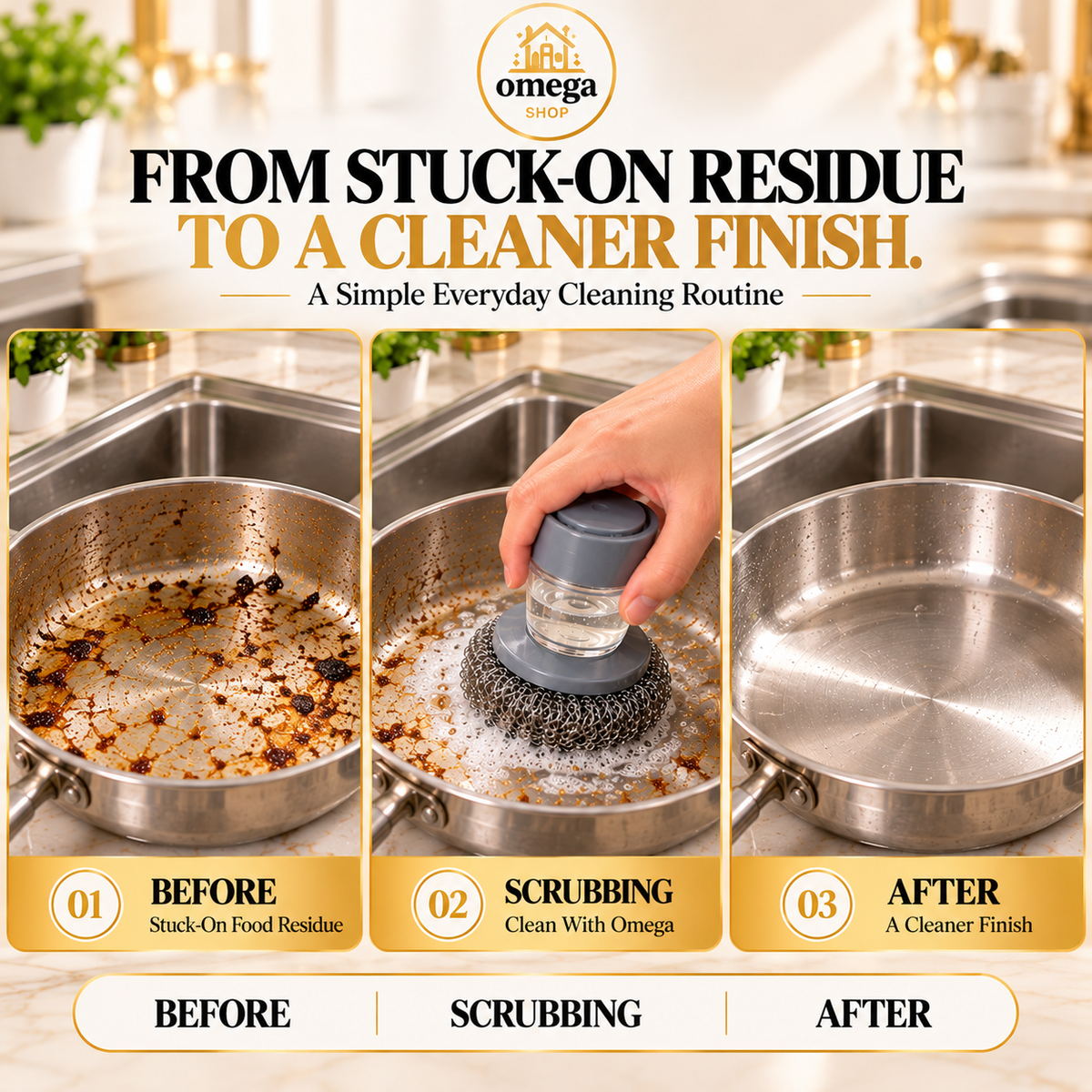 Refillable Soap-Dispensing Steel Wool Scrubber