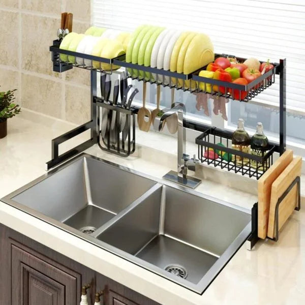 Dish & Utensils Drying Rack Over Sink