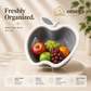 Omega Apple Shaped Fruit & Vegetable Washing Basket – Multi-Purpose Drain Colander with Handle