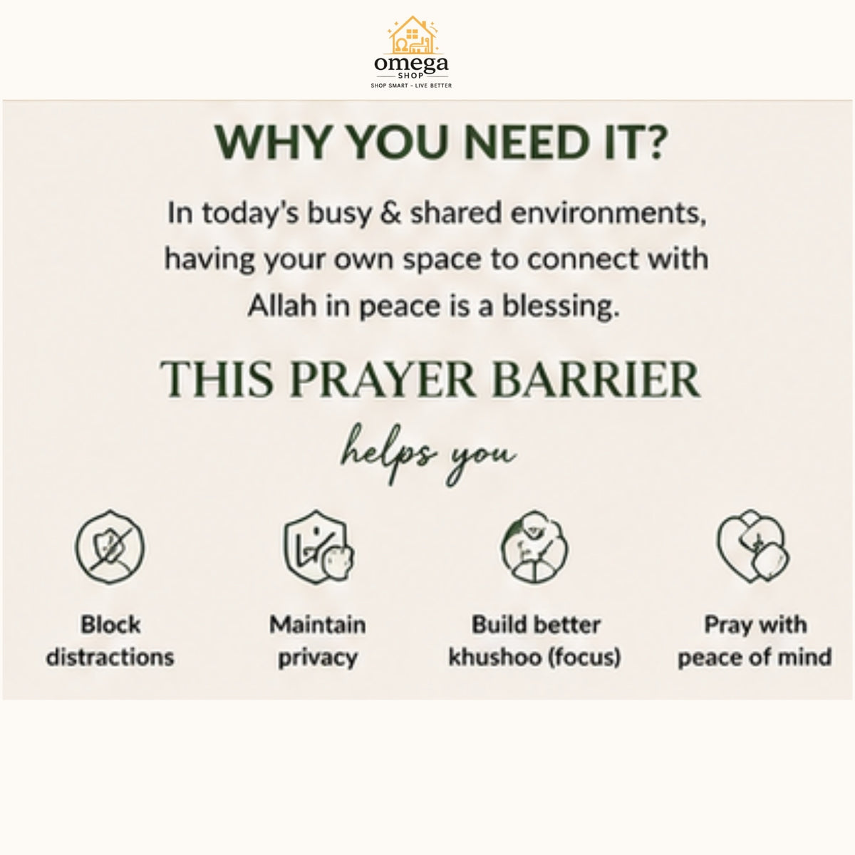 Premium  Prayer Barrier | Portable Privacy Screen for Salah | Islamic Prayer Divider