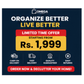 Promotional graphic for Omega Shop offering home decluttering services starting from Rs. 1,999.