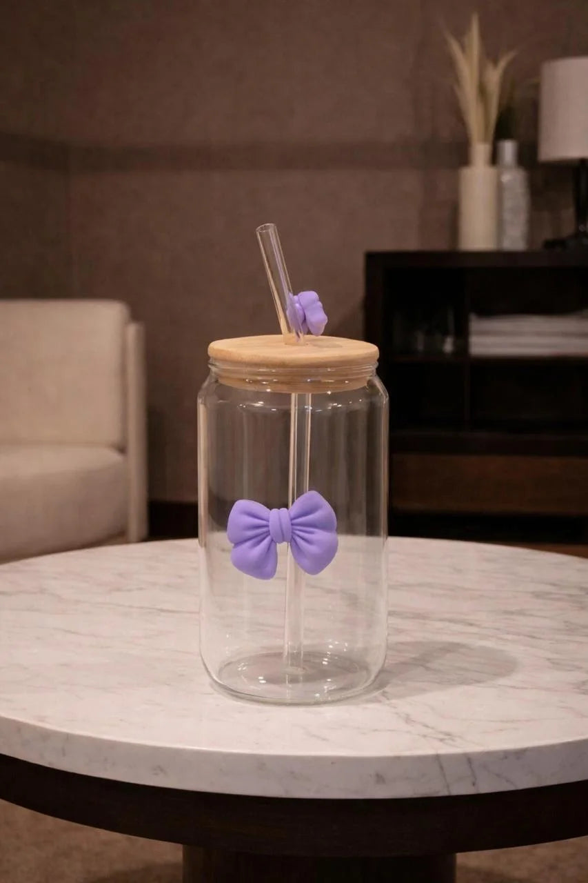 Trendy Bow-Adorned Glass Tumblers