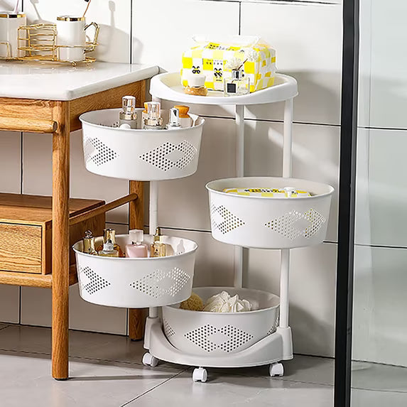 3-Tier Rotating Kitchen Storage Cart – Fruit & Vegetable Storage Rack