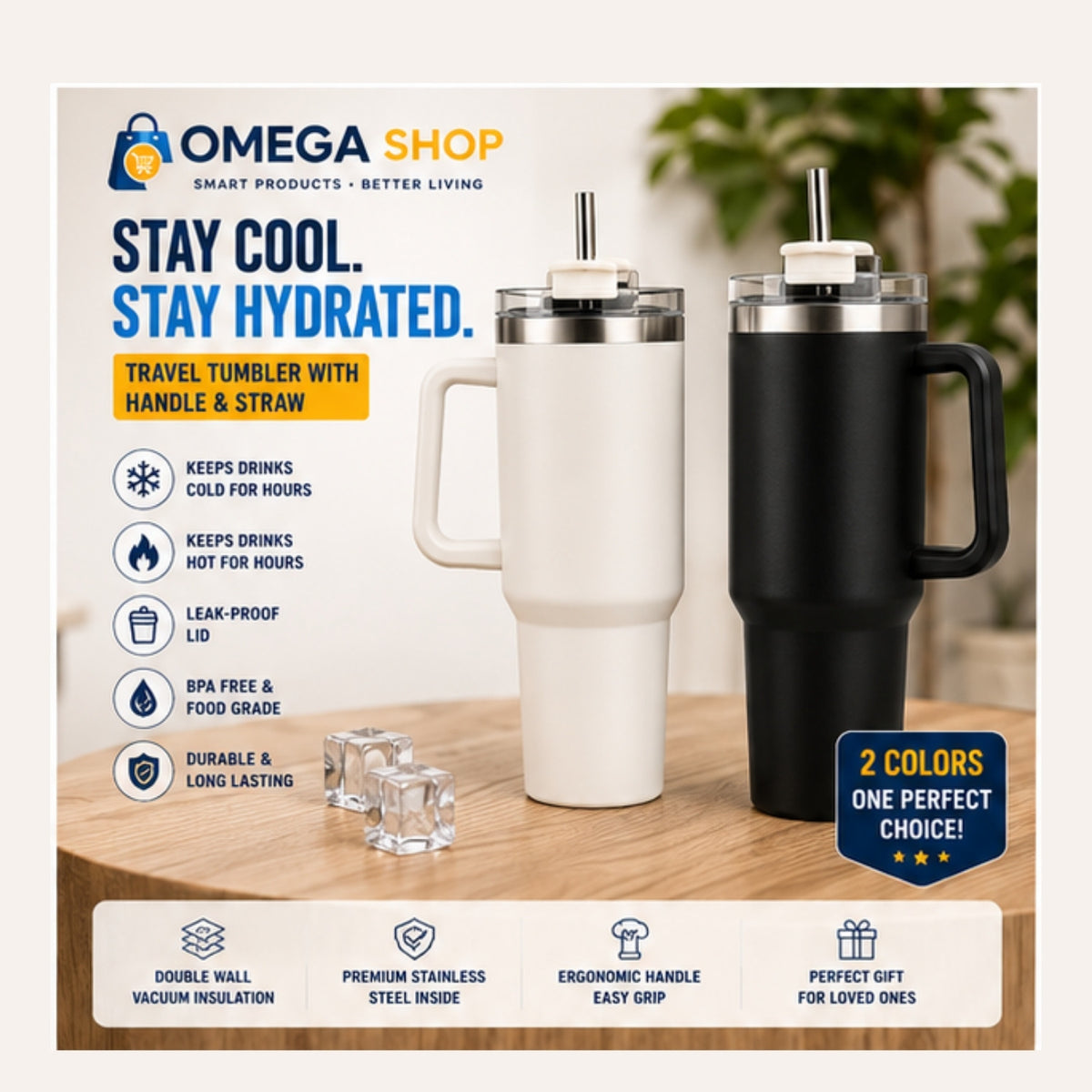 Stainless Steel Tumblers with Handle