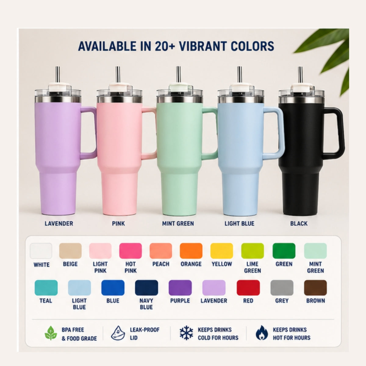 Stainless Steel Tumblers with Handle