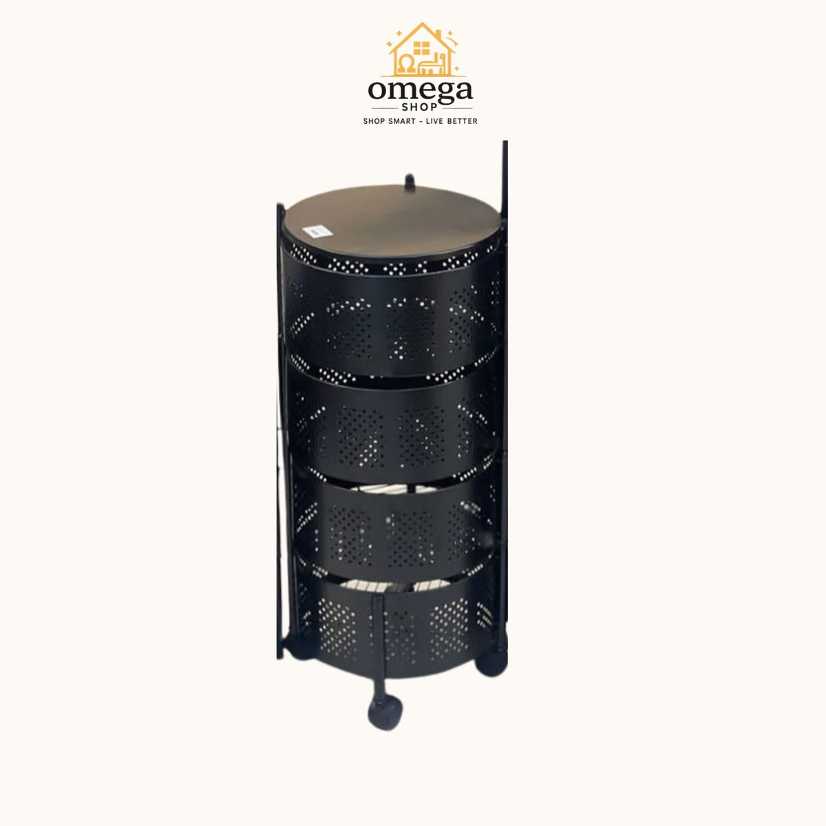 Premium Round Rotating Metal Storage Rack with  | 3 Tier, 4 Tier & 5 Tier Kitchen Organizer
