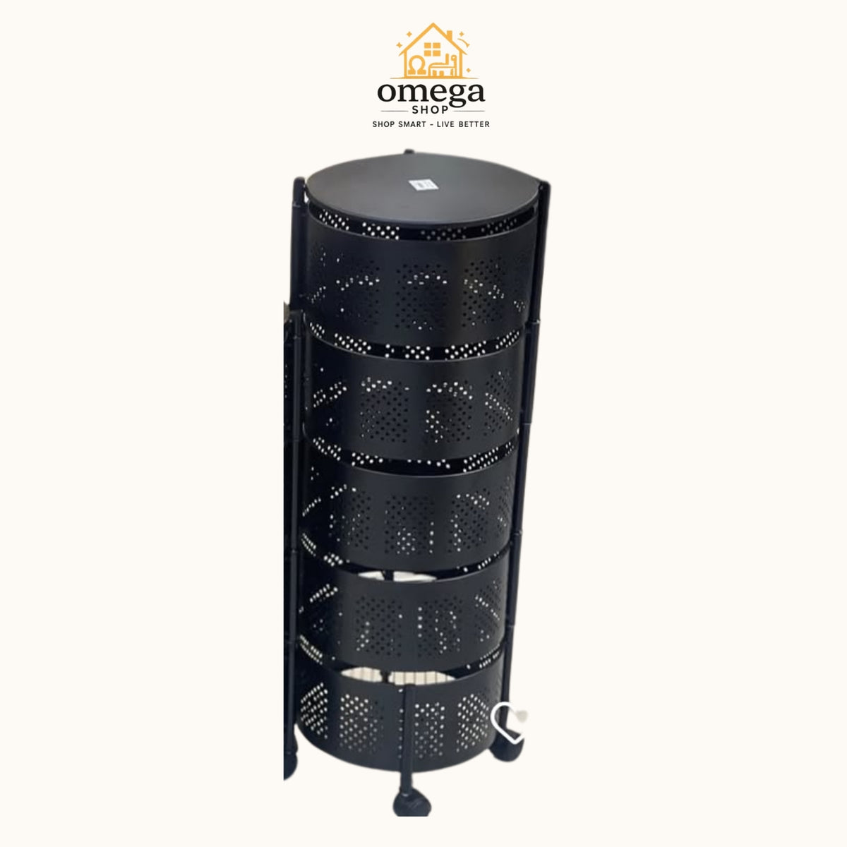 Premium Round Rotating Metal Storage Rack with  | 3 Tier, 4 Tier & 5 Tier Kitchen Organizer