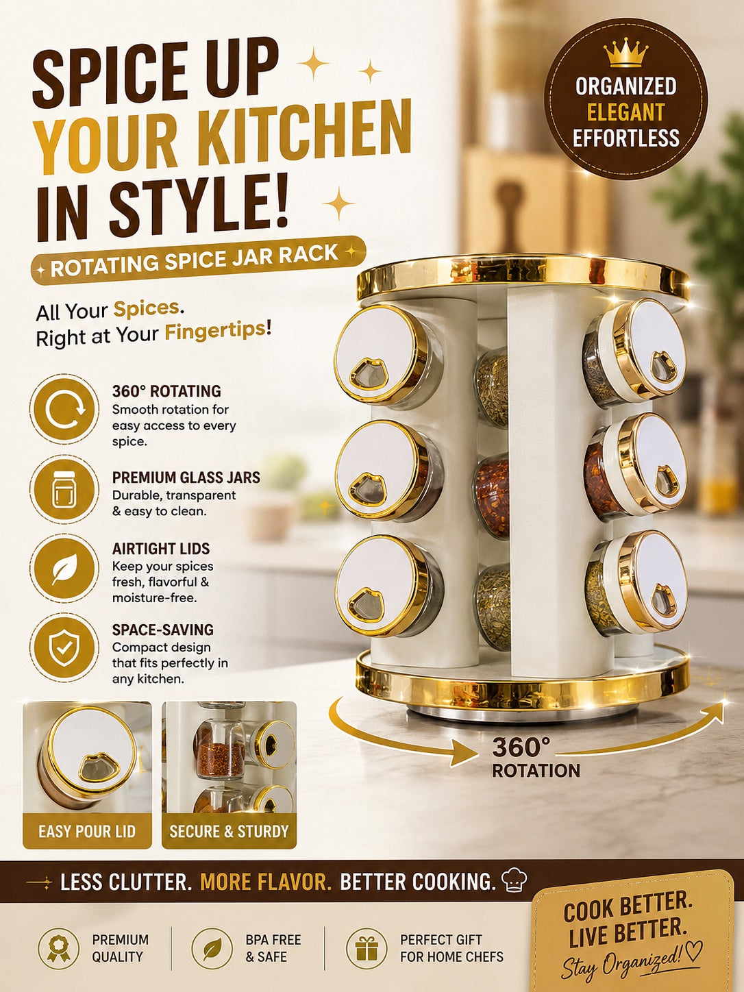 Revolving Countertop Kitchen Carousel