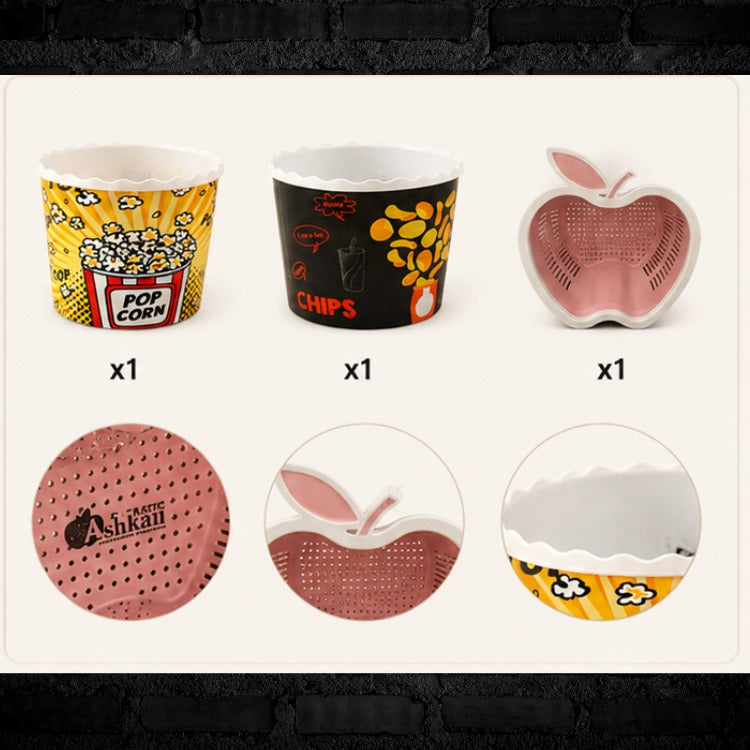 Reusable Plastic Snack Bowl Set