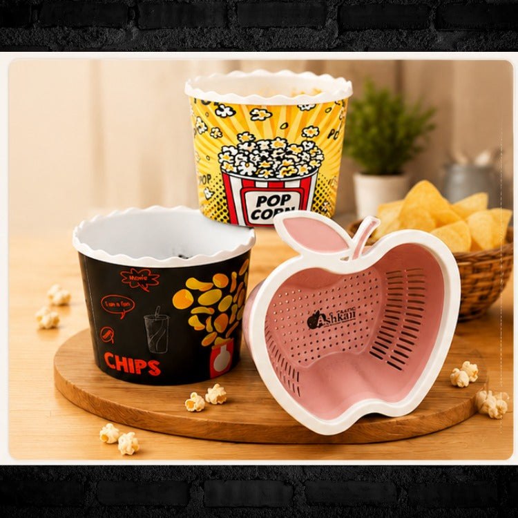 Reusable Plastic Snack Bowl Set