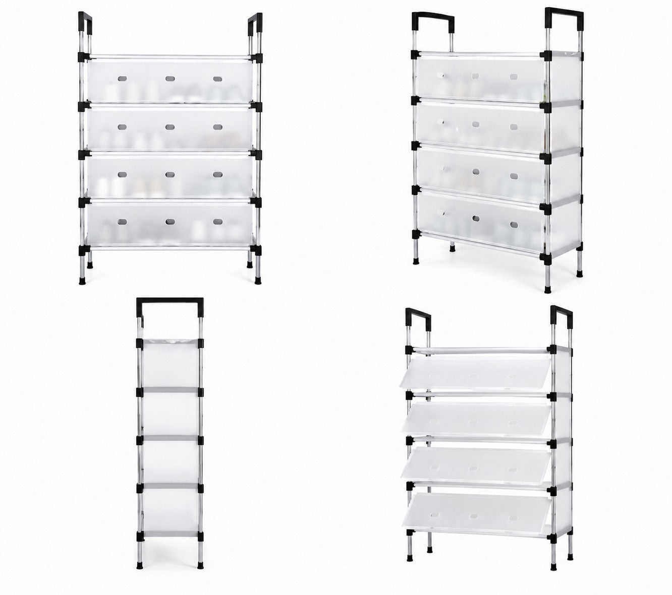 J32 Sturdy Shoe Rack with Transparent Dust-Proof Cover