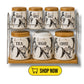 7-Piece Ceramic Canister Set with Marble Design & Bamboo Lids