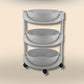 Gray 3-Tier Colander Rack with Rotating Baskets