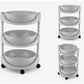 Gray 3-Tier Colander Rack with Rotating Baskets
