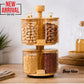 4-Piece Glass Canister Set with Crystal Knob Bamboo Lids