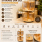 4-Piece Glass Canister Set with Crystal Knob Bamboo Lids