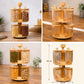 4-Piece Glass Canister Set with Crystal Knob Bamboo Lids