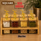 4-Piece Glass Canister Set with Crystal Knob Bamboo Lids