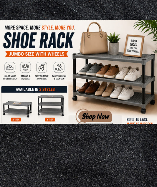 Shoe Rack  Lightweight Multipurpose Plastic Organizer