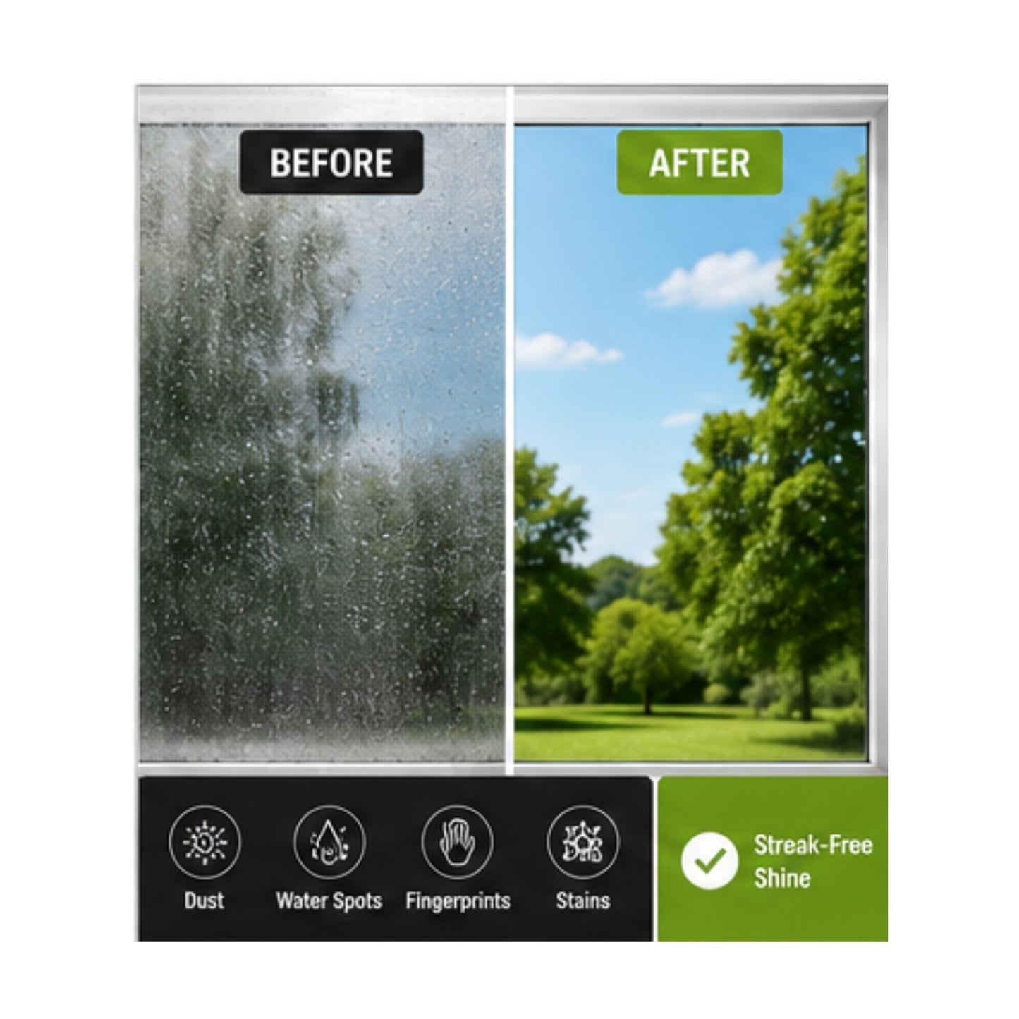 2-in-1 Spray Window Cleaner with Built-in Water Tank  Glass Wiper  Delivery