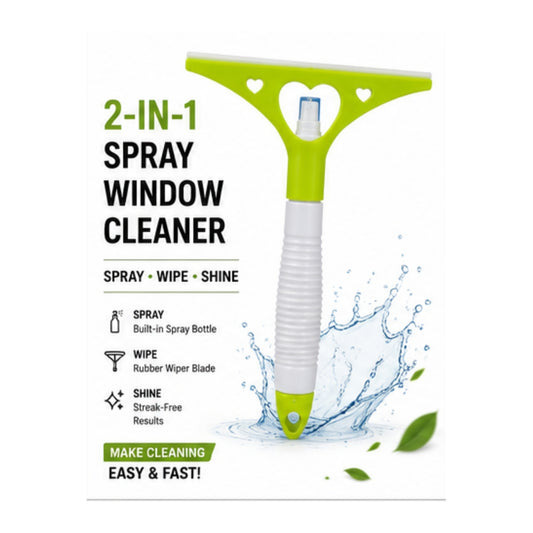 2-in-1 Spray Window Cleaner with Built-in Water Tank  Glass Wiper  Delivery