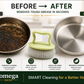 Omega 2-in-1 scrub brush cleaning cookware and plates