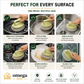 Non-stick cookware cleaning with Omega reusable scrub brush