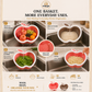 Omega Apple Shaped Fruit & Vegetable Washing Basket – Multi-Purpose Drain Colander with Handle