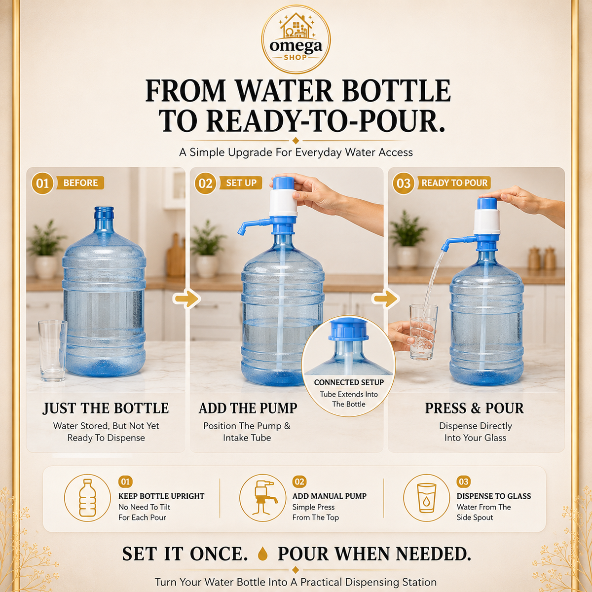 water bottle pump manual