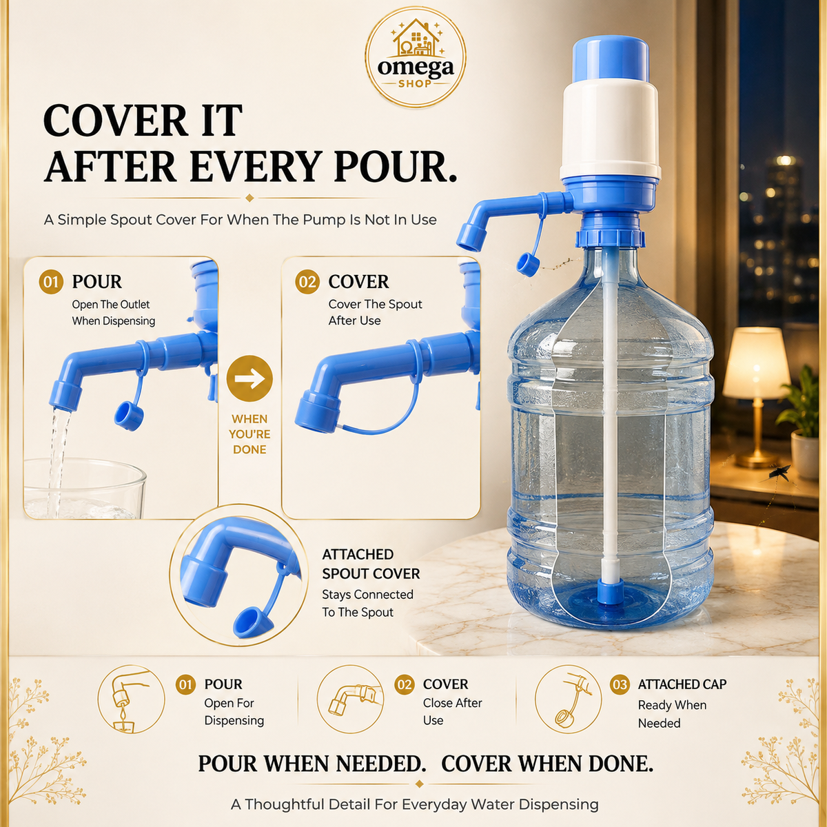 water bottle pump manual