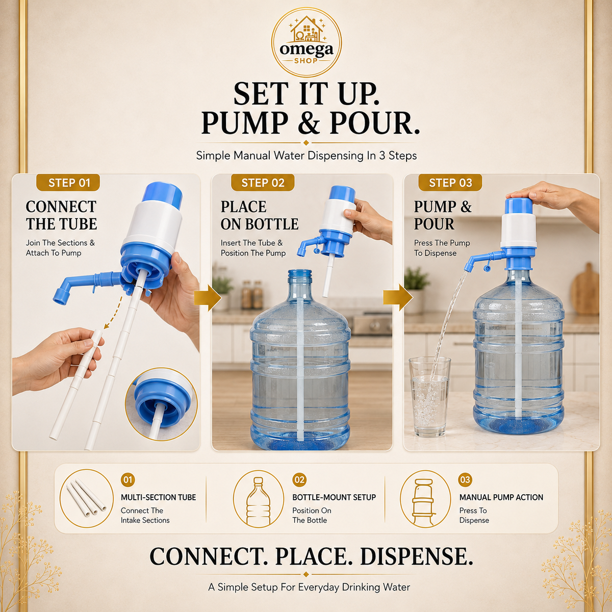 water bottle pump manual
